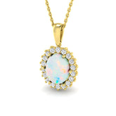 "Diana" Oval Cut Opal Pendant Set in Gold